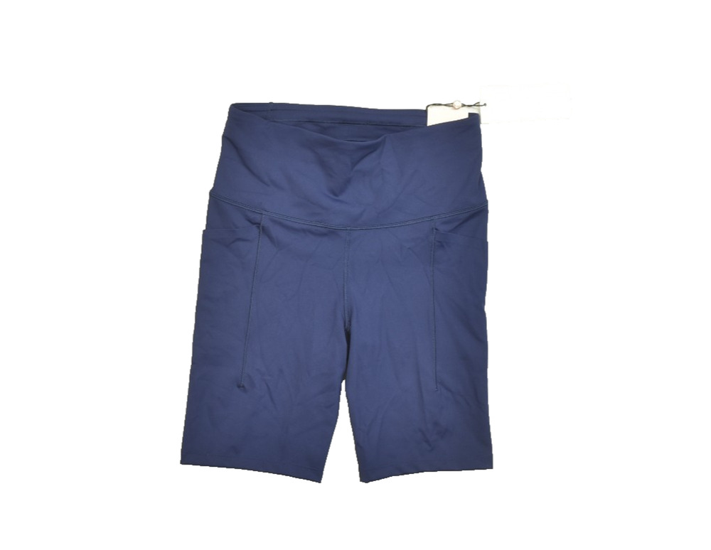 CALIA Women Powermove Biker Shorts Athletic Side Pockets Size XS Blue Nylon NEW